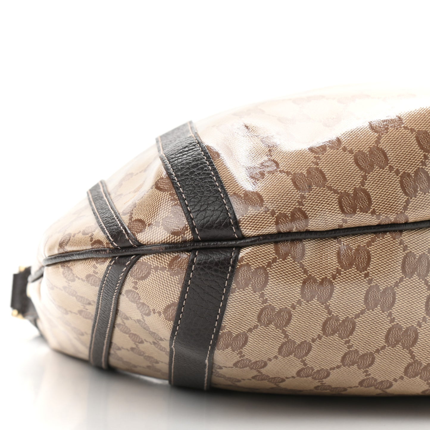Crystal Monogram Medium Abbey Convertible Tote Dark Brown