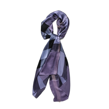 Burberry Silk Giant Check Scarf Purple 1 of 4