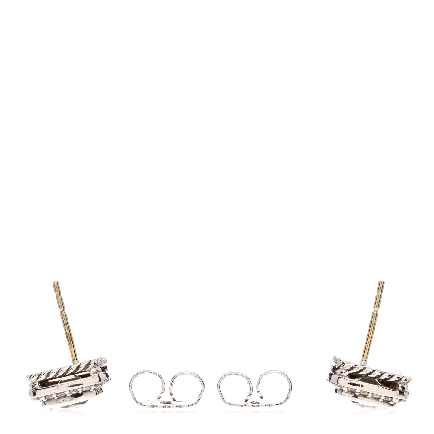 Sterling Silver Diamond Prasiolite 7mm Petite Albion Earrings