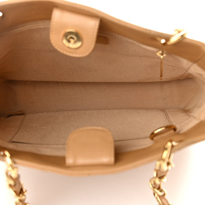 Chanel Caviar Quilted Petit Shopping Tote PST Beige 5 of 9
