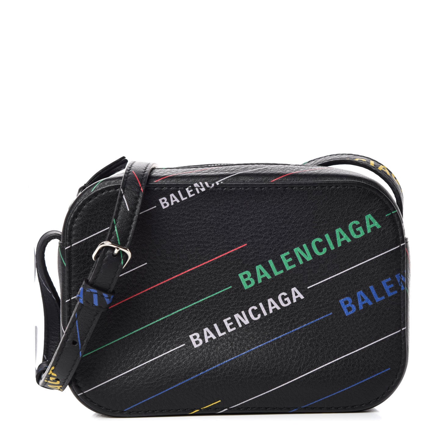 Calfskin Logo Print XS Everyday Camera Bag Black Multicolor