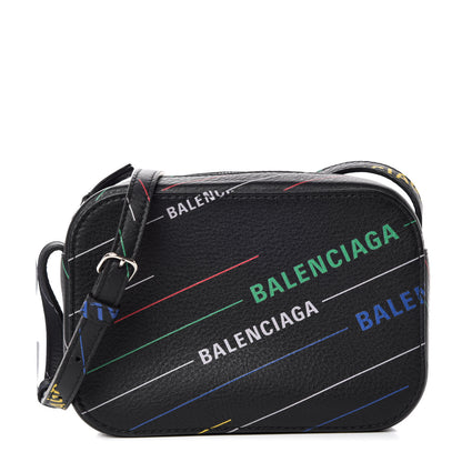 Balenciaga Calfskin Logo Print XS Everyday Camera Bag Black Multicolor 1 of 9