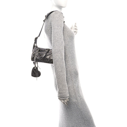 Balenciaga Metallic Agneau Arena Mini Le Cagole Duffle Crossbody Bag Silver 2 of 12