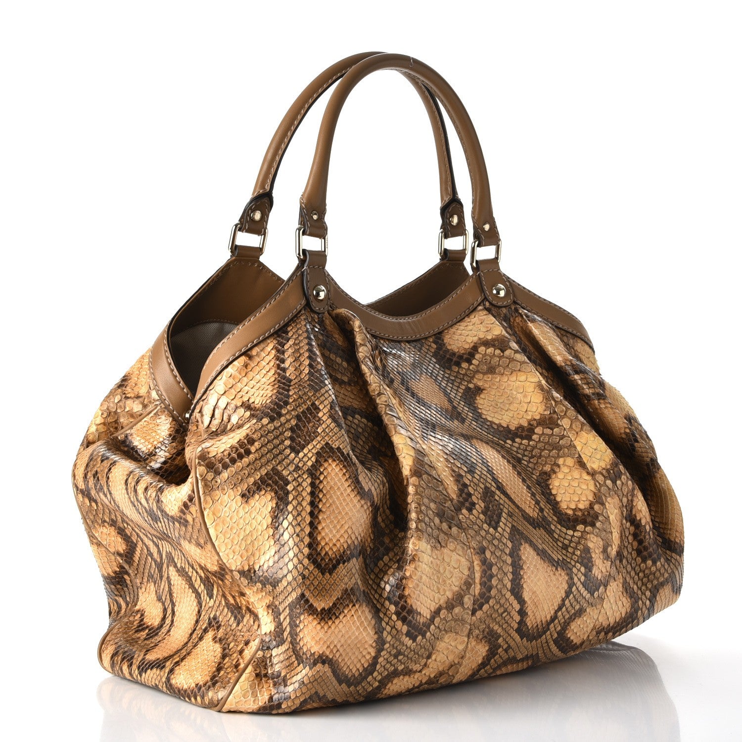 Gucci Python Large Sukey Tote Brown 3 of 10