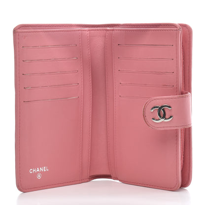 Chanel Lambskin Camellia Embossed L-Zip Pocket Wallet Pink 5 of 9