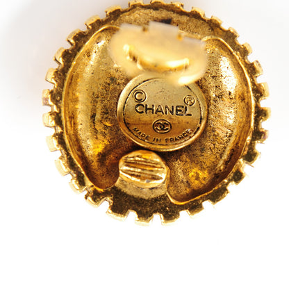 Chanel Crystal Clip On Earrings Gold 4 of 4