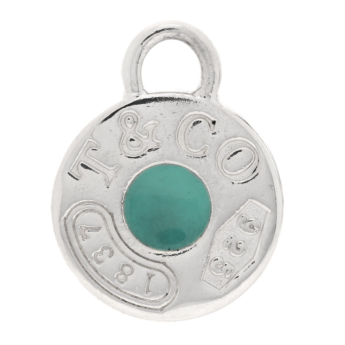 Sterling Silver Enamel 1837 Round Charm Blue