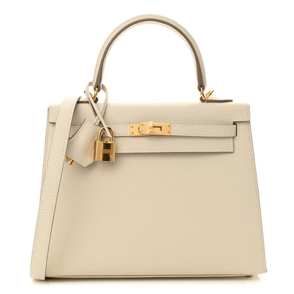 Hermes Epsom Kelly Sellier 25 Craie 1 of 11