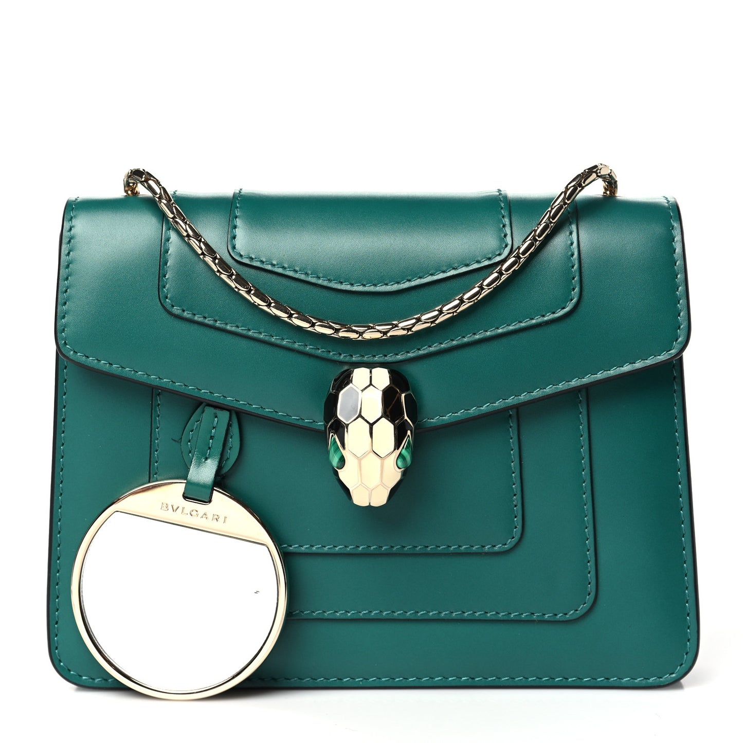 Calfskin Small Serpenti Forever Snake Strap Crossbody Bag Emerald Green