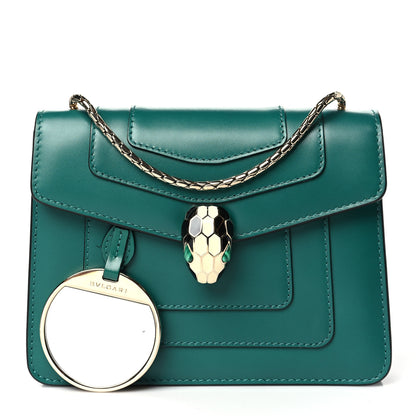 Bulgari Calfskin Small Serpenti Forever Snake Strap Crossbody Bag Emerald Green 3 of 10