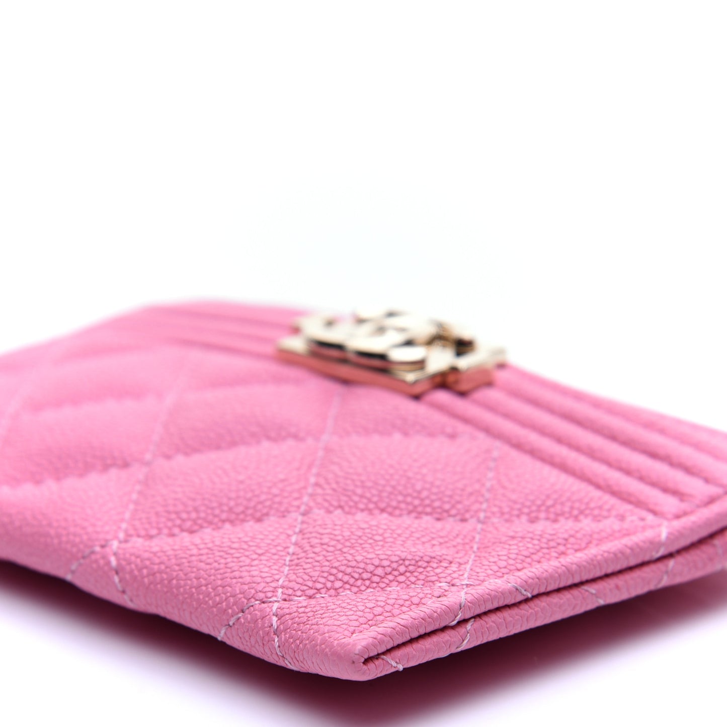 Caviar Quilted Boy Card Holder Pink