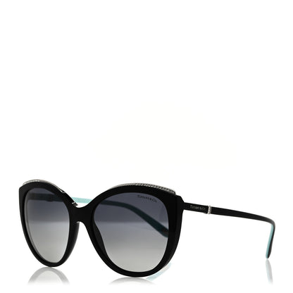 Tiffany Acetate Metal Cat Eye Sunglasses TF4134 Black Blue 1 of 8