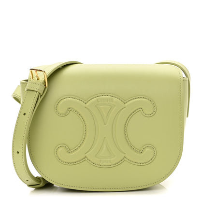 Celine Smooth Calfskin Cuir Triomphe Folco Crossbody Bag Light Jade 1 of 11