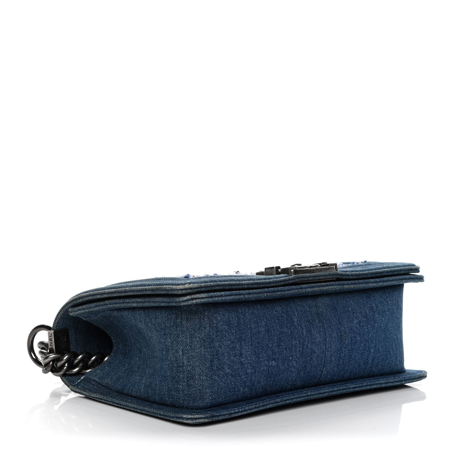 Chanel Tweed Denim Medium Boy Flap Blue 3 of 8