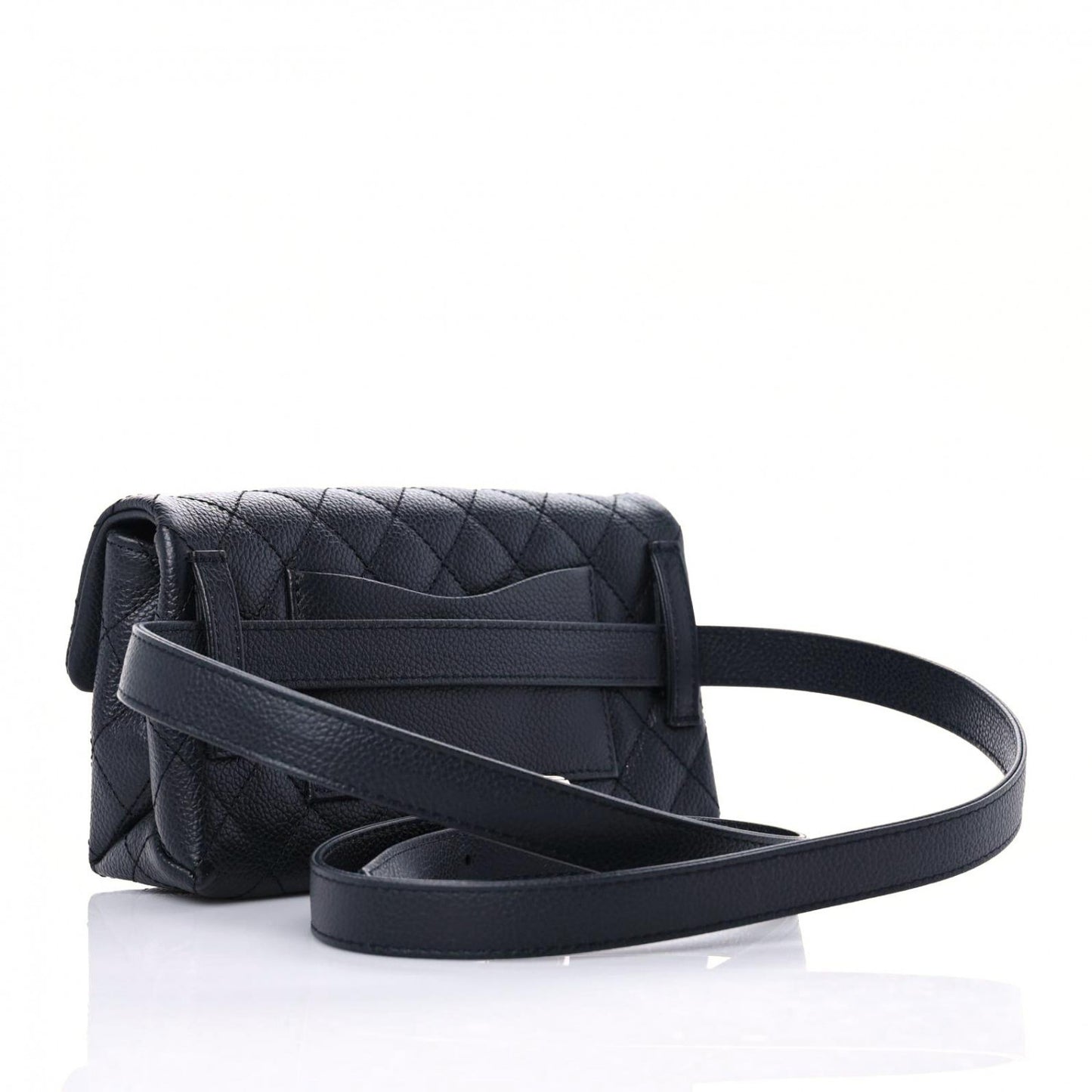 Grained Calfskin Quilted 2.55 Reissue Flap Belt Bag Clutch Black