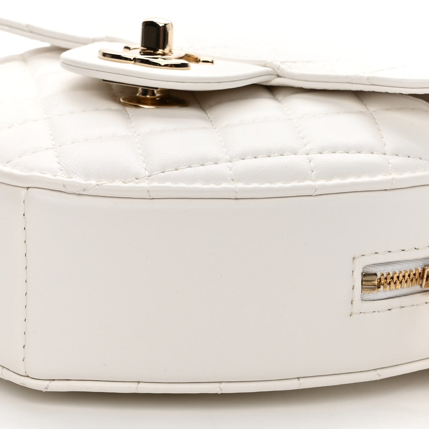 Lambskin Quilted CC In Love Heart Bag White