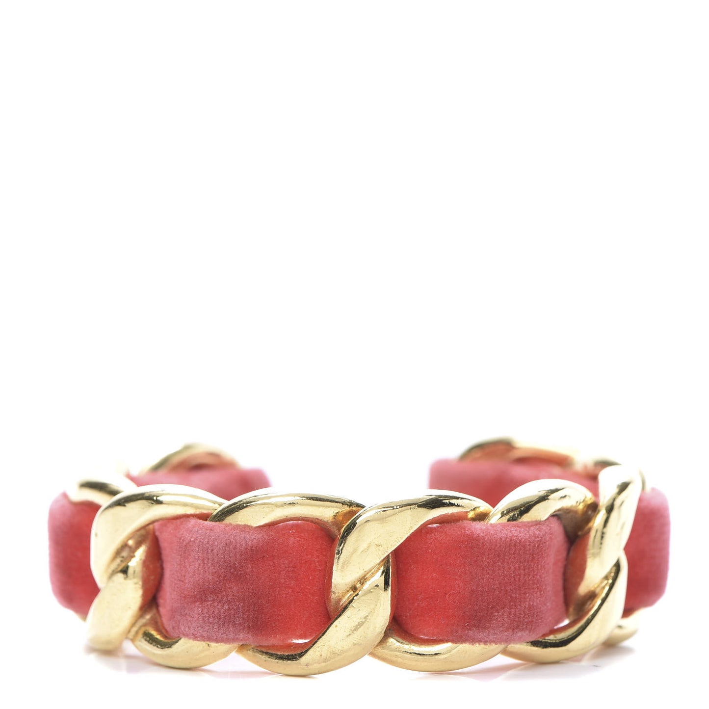 Velvet Chain Cuff Pink Gold