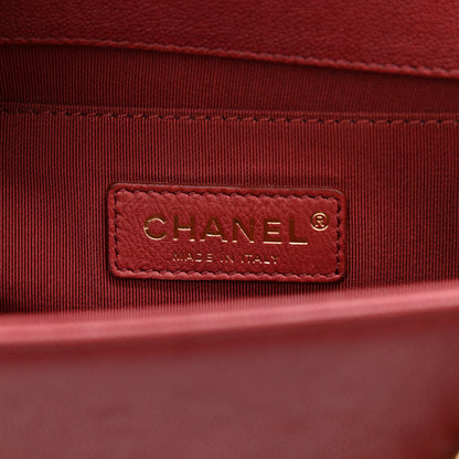 Chanel Caviar Chevron Quilted Medium Boy Flap Red 6 of 12