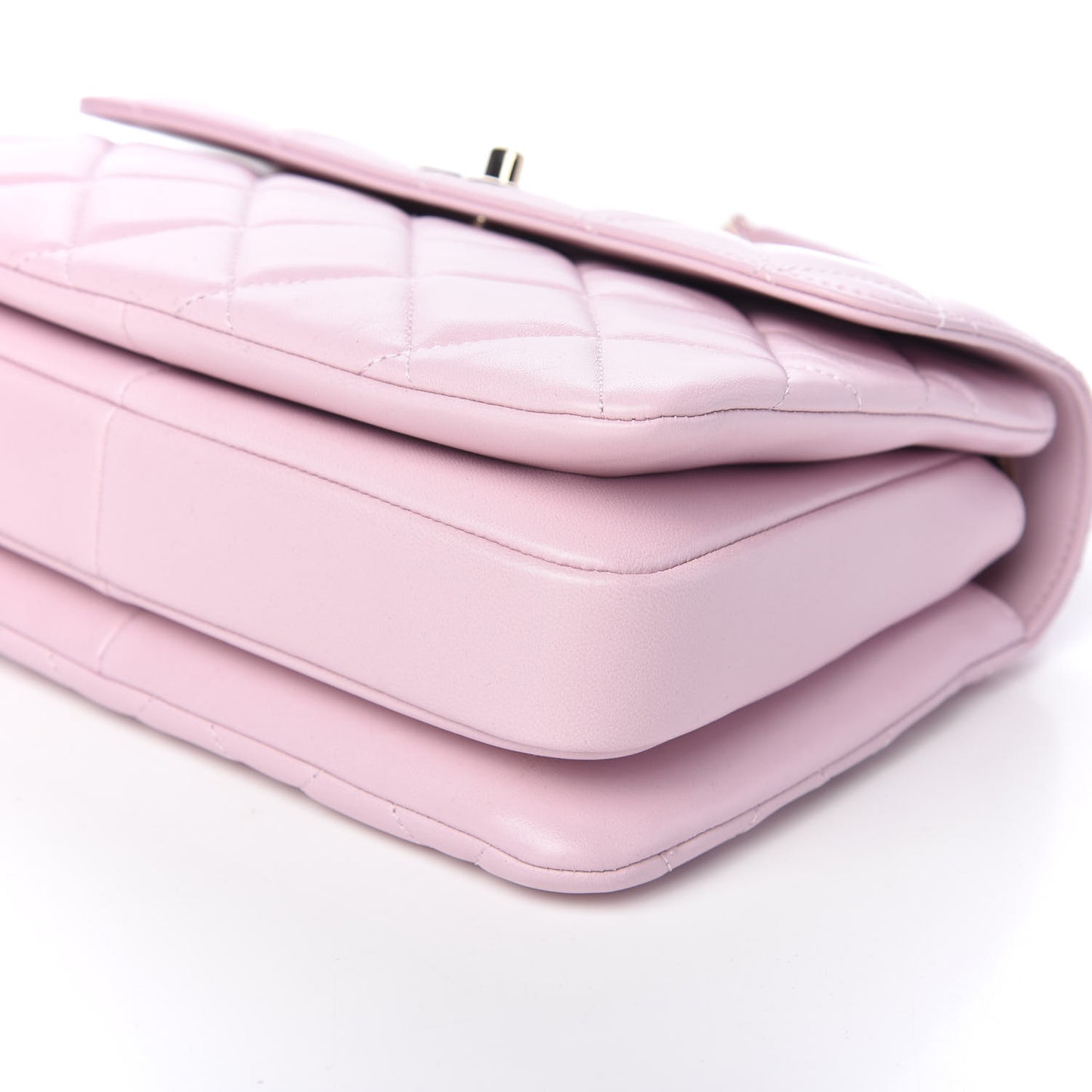 Lambskin Quilted Small Trendy CC Flap Dual Handle Bag Light Pink