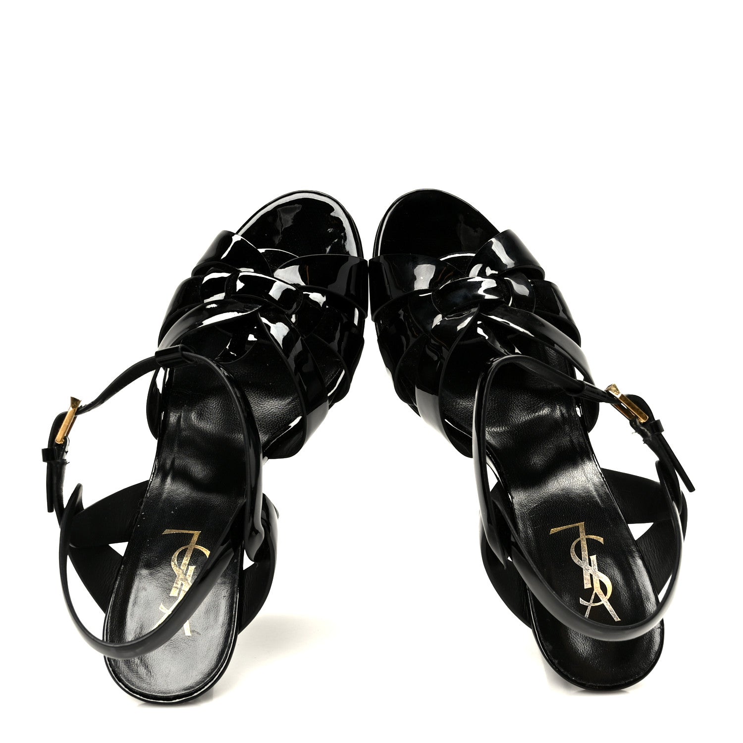 Saint Laurent Patent Tribute 75 Platform Sandals 39 Black 3 of 24