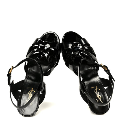 Saint Laurent Patent Tribute 75 Platform Sandals 39 Black 3 of 24