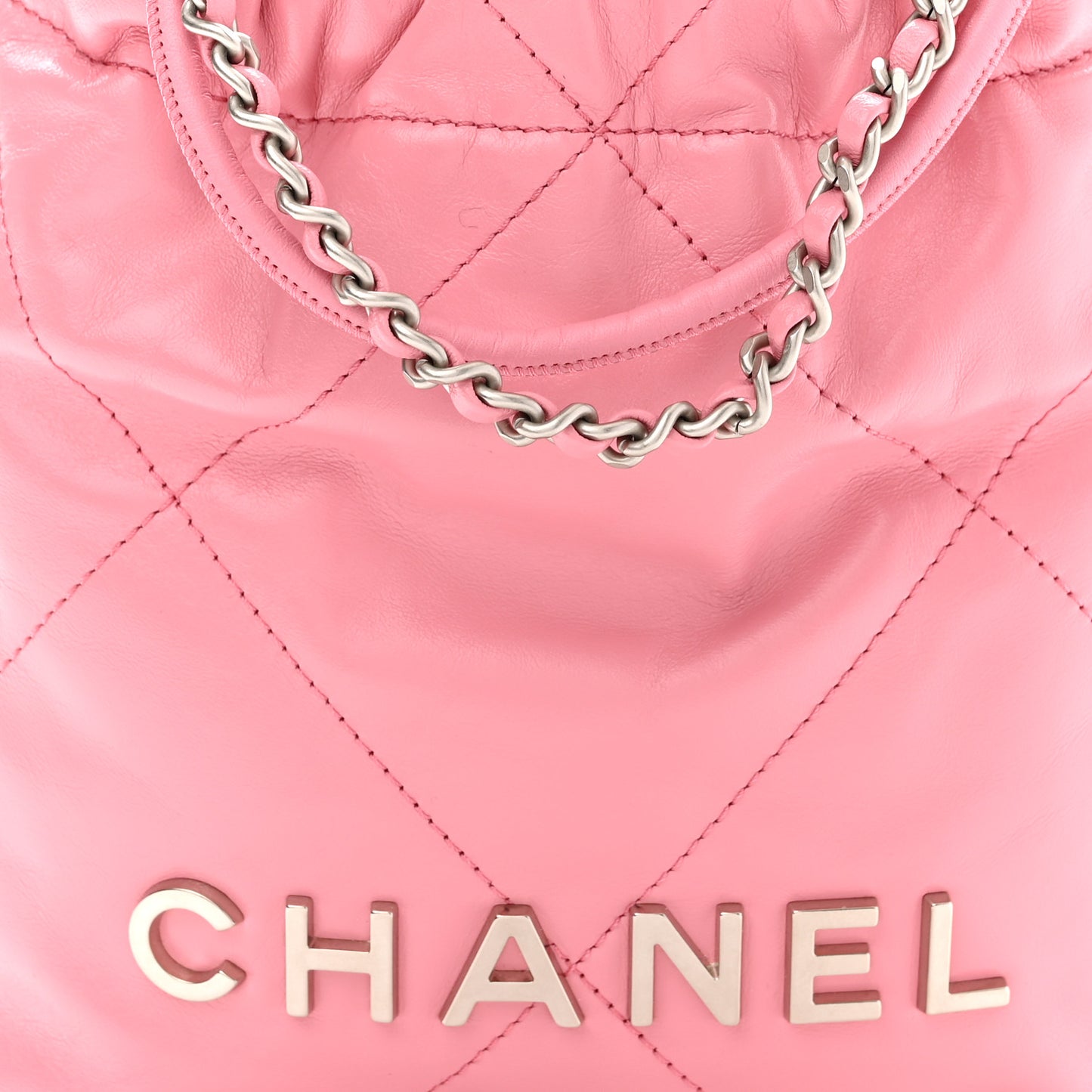 Shiny Calfskin Quilted Mini Chanel 22 Pink