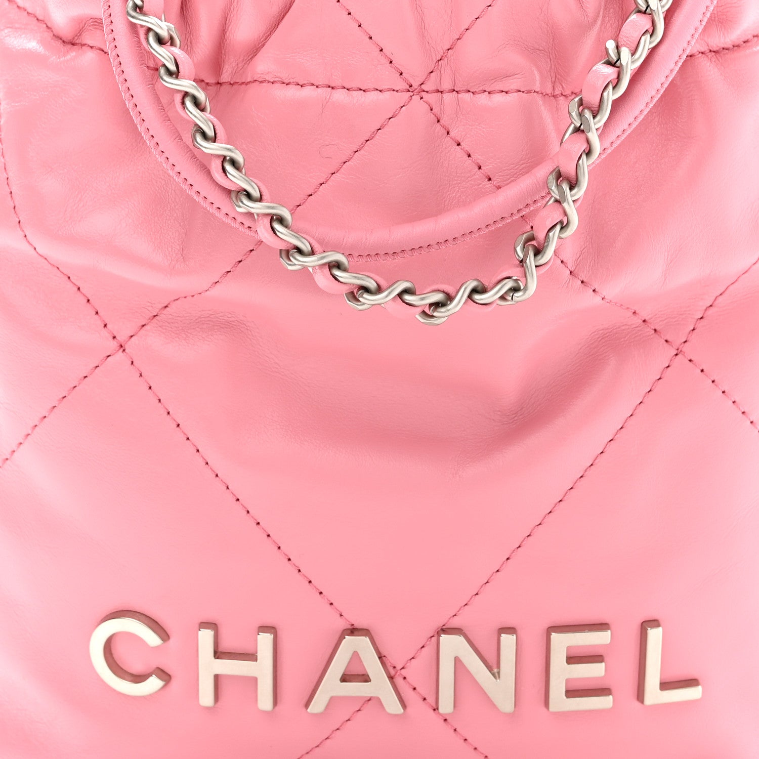 Chanel Shiny Calfskin Quilted Mini Chanel 22 Pink 8 of 11