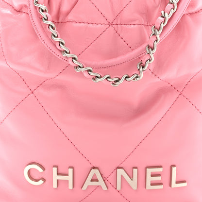 Chanel Shiny Calfskin Quilted Mini Chanel 22 Pink 8 of 11