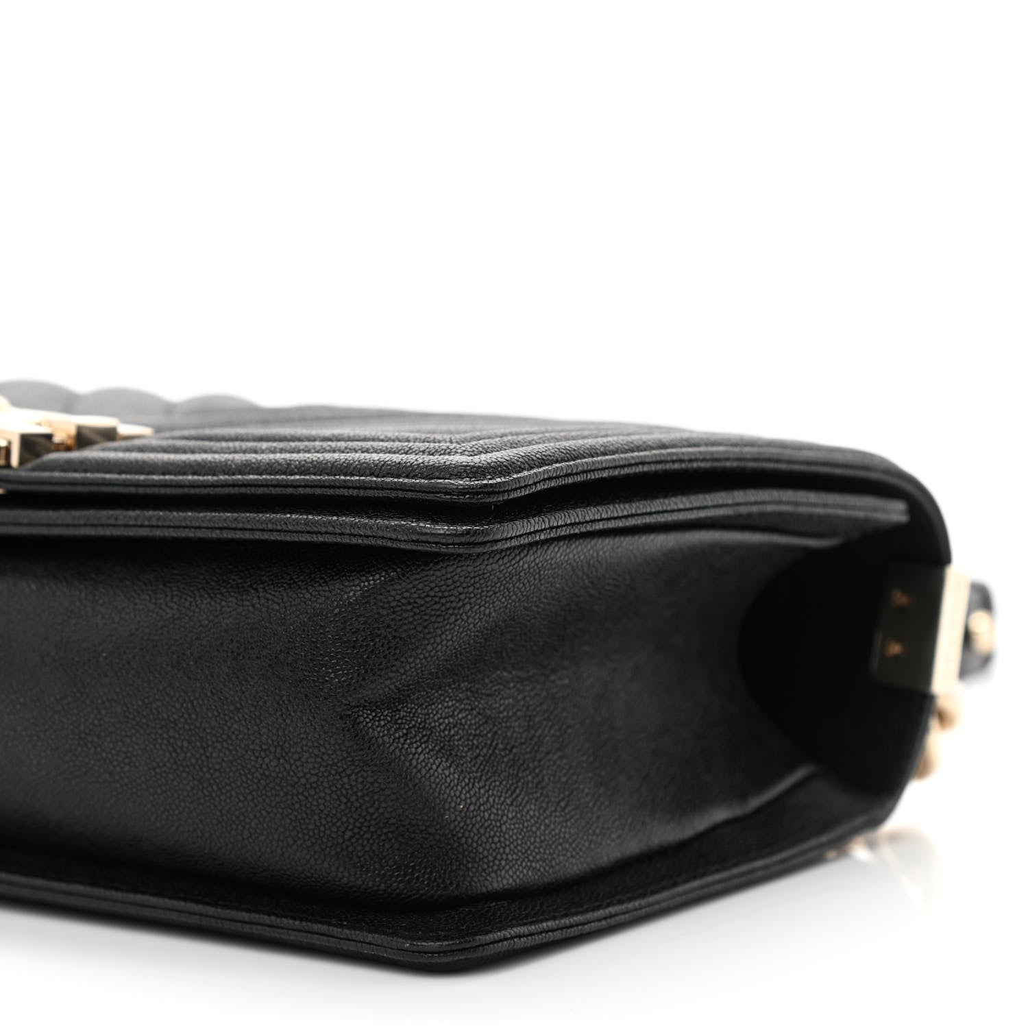 Chanel Caviar Chevron Quilted Medium Boy Flap Black 10 of 11