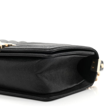 Chanel Caviar Chevron Quilted Medium Boy Flap Black 10 of 11