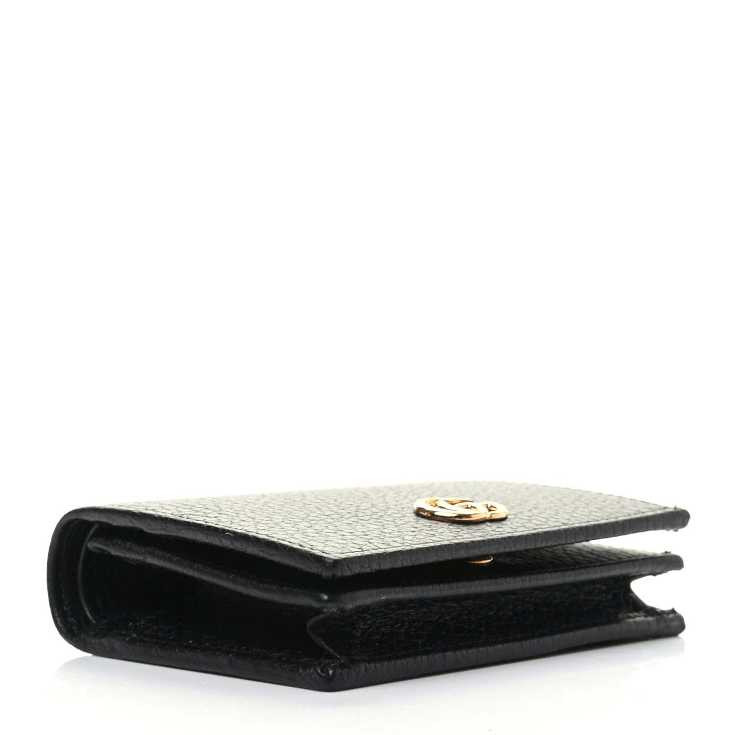 Gucci Pebbled Calfskin GG Marmont Card Case Black 4 of 8