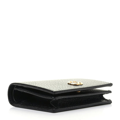 Gucci Pebbled Calfskin GG Marmont Card Case Black 4 of 8