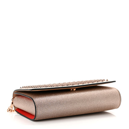 Christian Louboutin Metallic Calfskin Glitter Spikes Multimetal Paloma Clutch Rose Gold 3 of 9