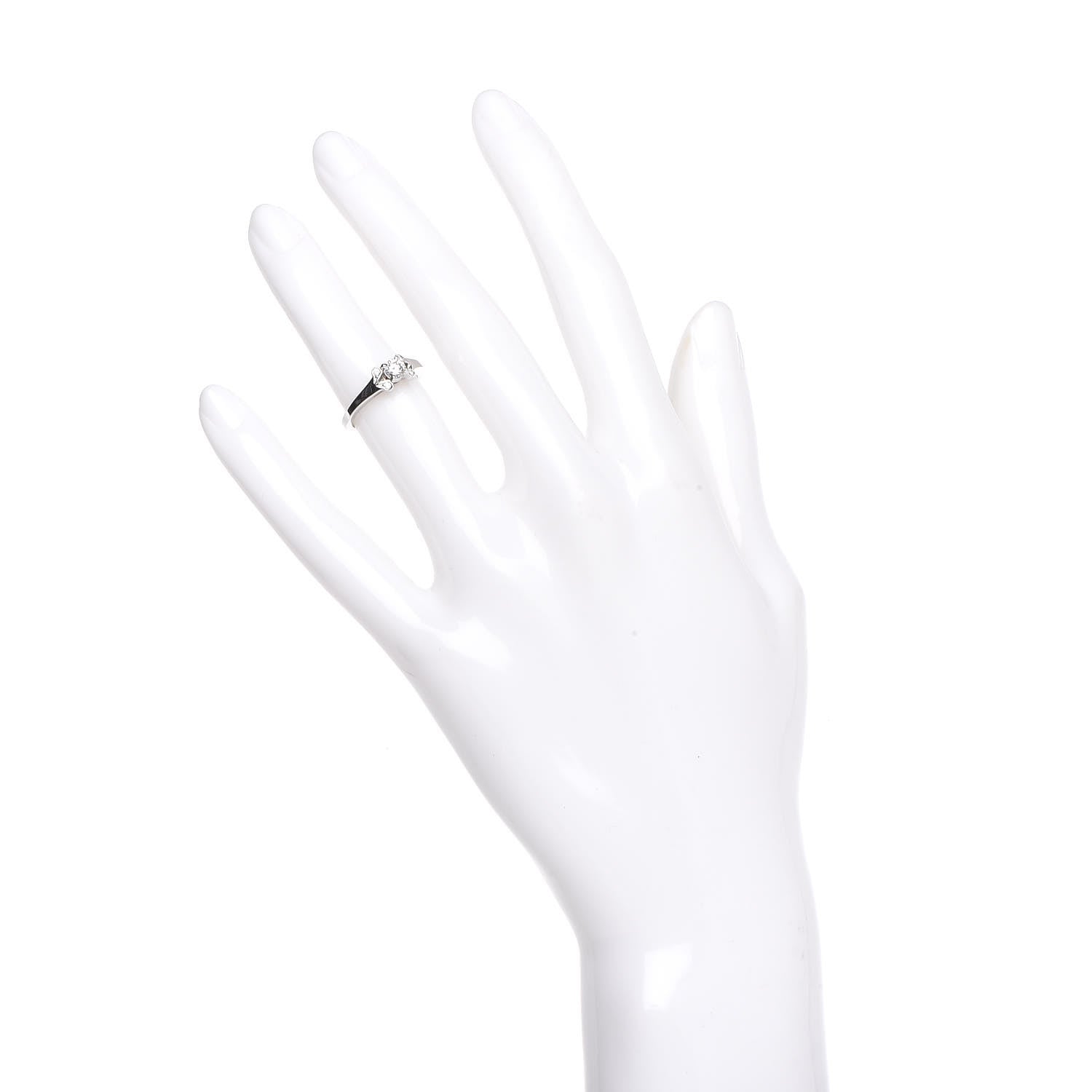 Cartier Platinum Diamond .23ct Ballerine Solitaire Engagement Ring 47 4 2 of 7