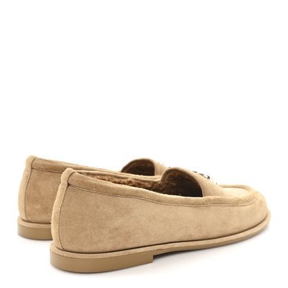 Chanel Suede Calfskin CC Loafers 39 Dark Beige 5 of 10