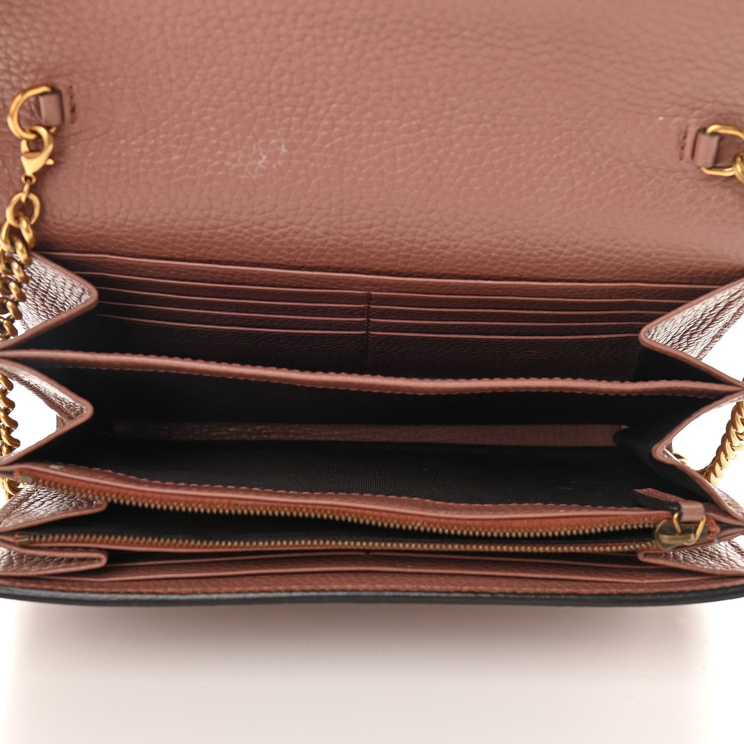 Gucci Cellarius Calfskin GG Marmont Chain Wallet Rosy Phard 5 of 13