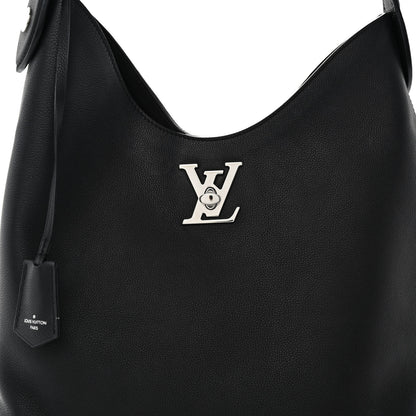 Louis Vuitton Calfskin Lockme Hobo Black 7 of 10