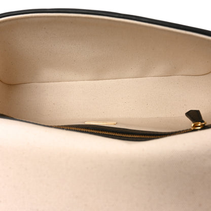 Fendi Canvas Vitello Seta FF Embroidered Baguette Brandy Black 5 of 10