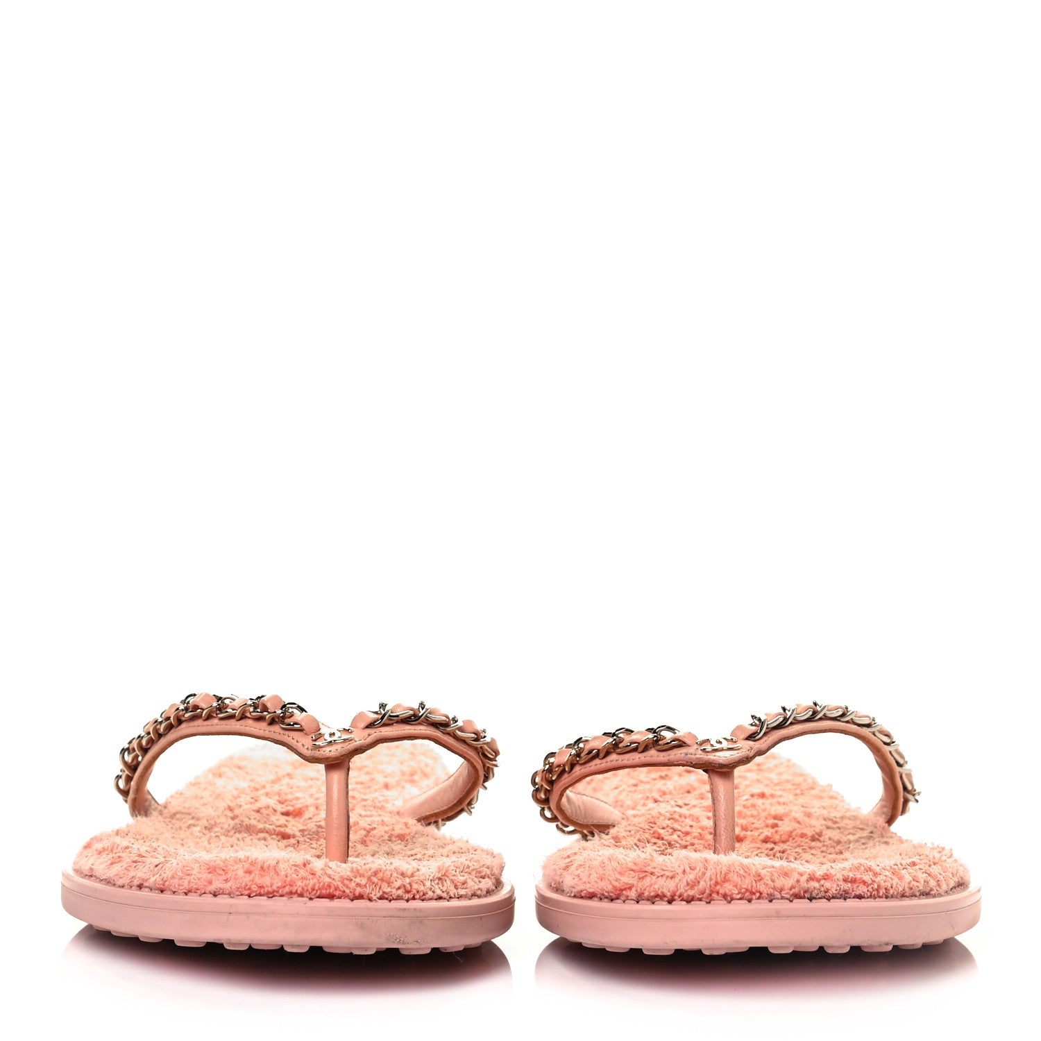 Chanel Calfskin CC Chain Thong Sandals 41 Pink 2 of 8