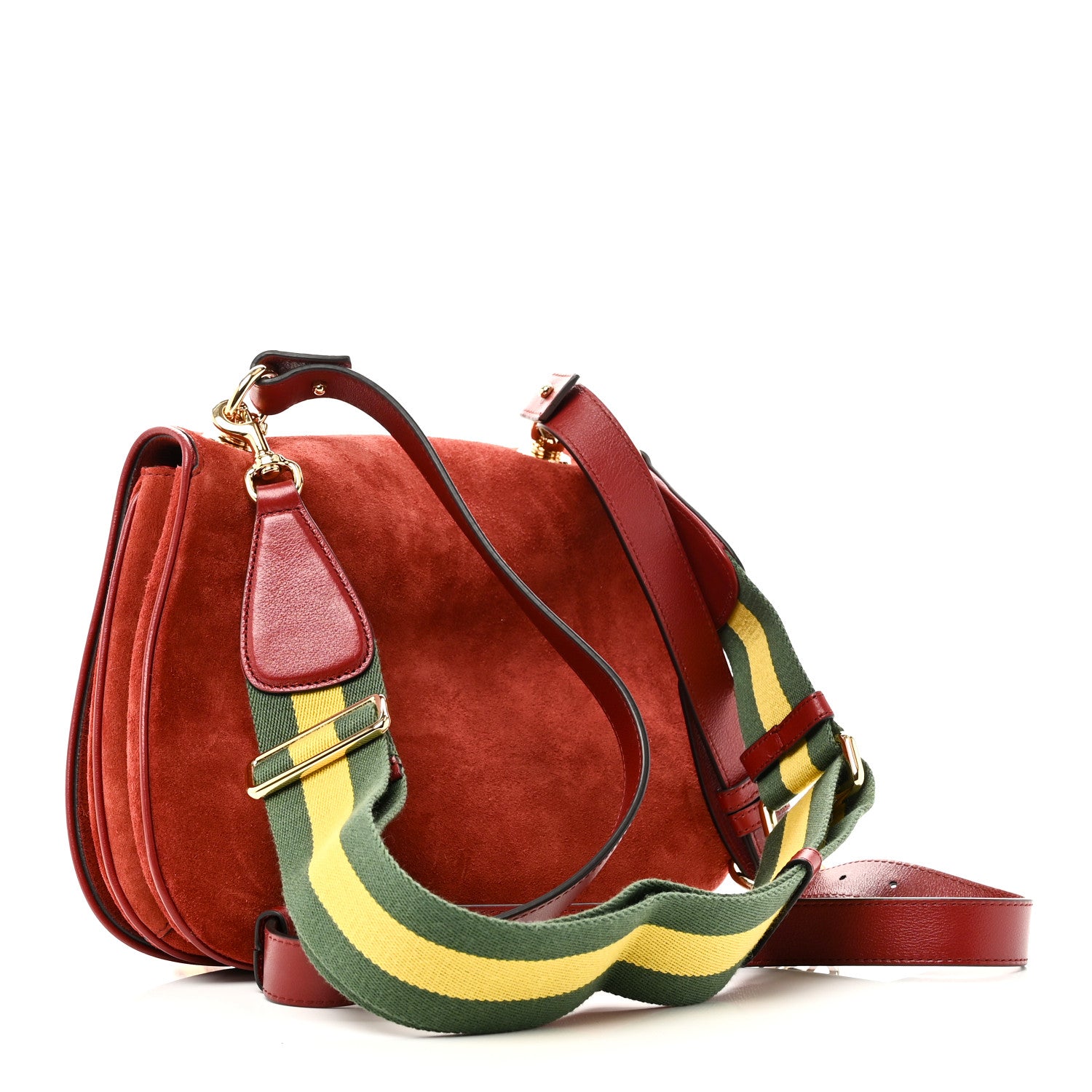Gucci Suede Talco Roxy Calfskin Web Medium Blondie Shoulder Flap Bag Blondie Red 3 of 10