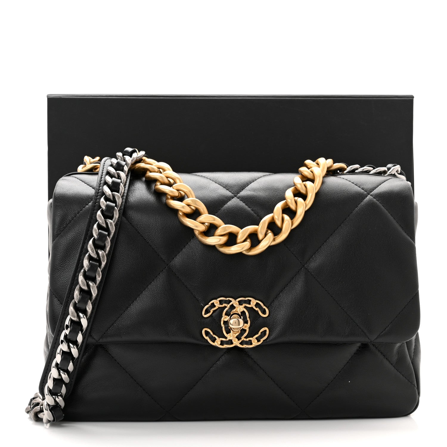 Chanel Lambskin Quilted Large Chanel 19 Flap Black 11 of 11