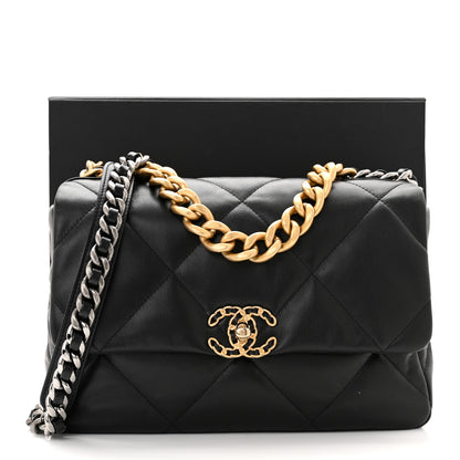Chanel Lambskin Quilted Large Chanel 19 Flap Black 11 of 11
