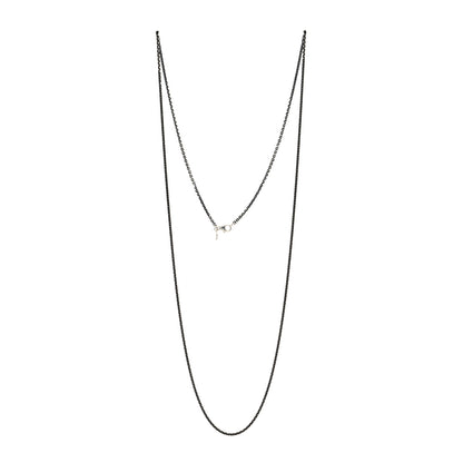 Tiffany Sterling Silver Enamel 1.75mm Chain Necklace Black 30" 3 of 6