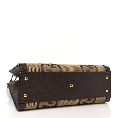 Gucci Monogram Jumbo GG Textured Dollar Calfskin Small Diana Tote Bag Camel Ebony New Acero Pomegranate Red 4 of 10