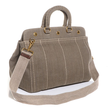 Prada Denim Logo Tote Militare 3 of 10