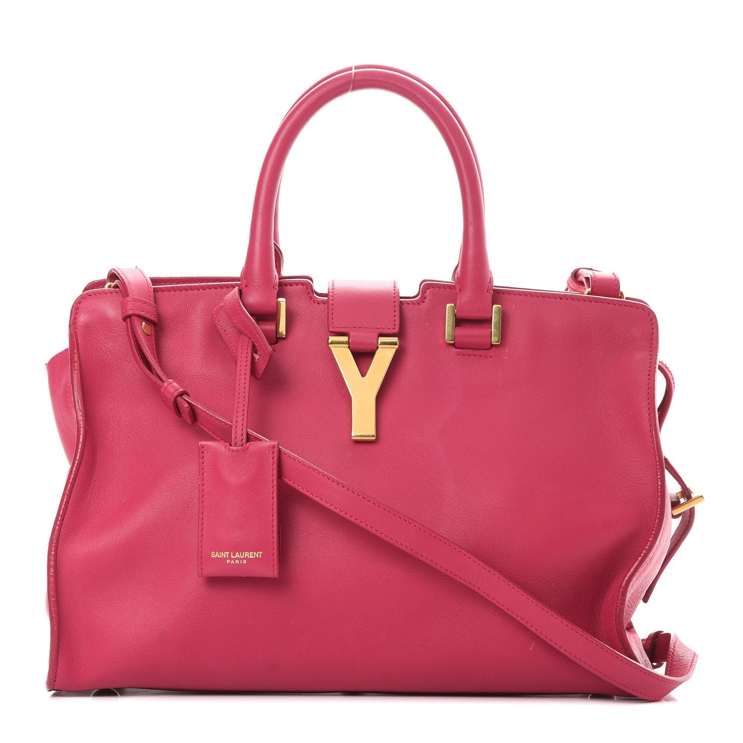 Calfskin Small Classic Y Cabas Fuchsia