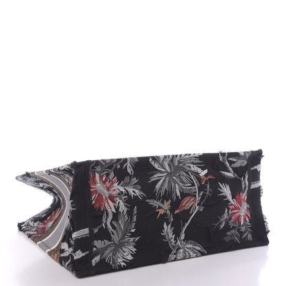 Christian Dior Canvas Embroidered Medium Camouflage Flowers Book Tote Black Multicolor 4 of 17