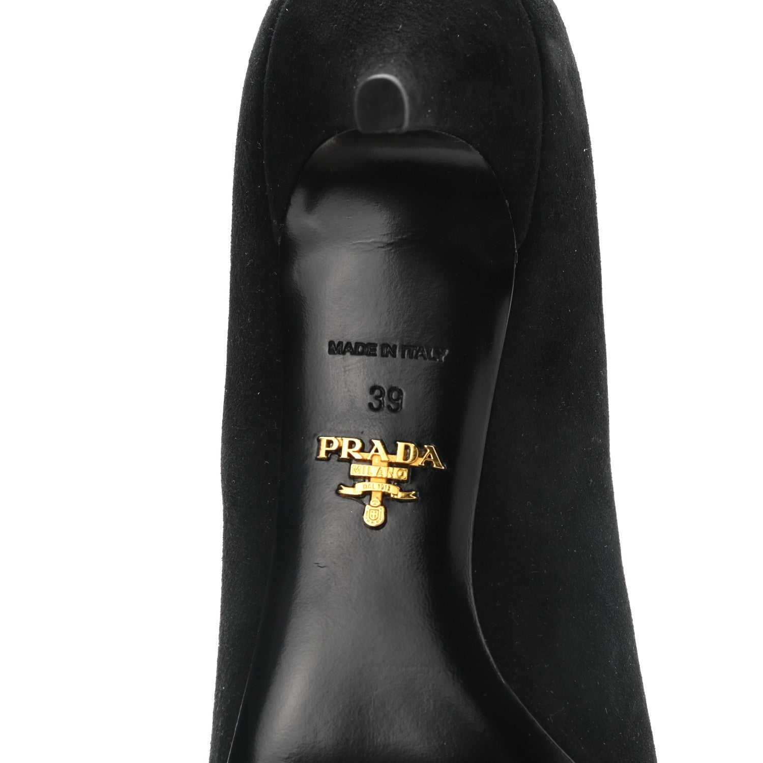 Prada Suede Pointed Toe Pumps 39 Black 7 of 8