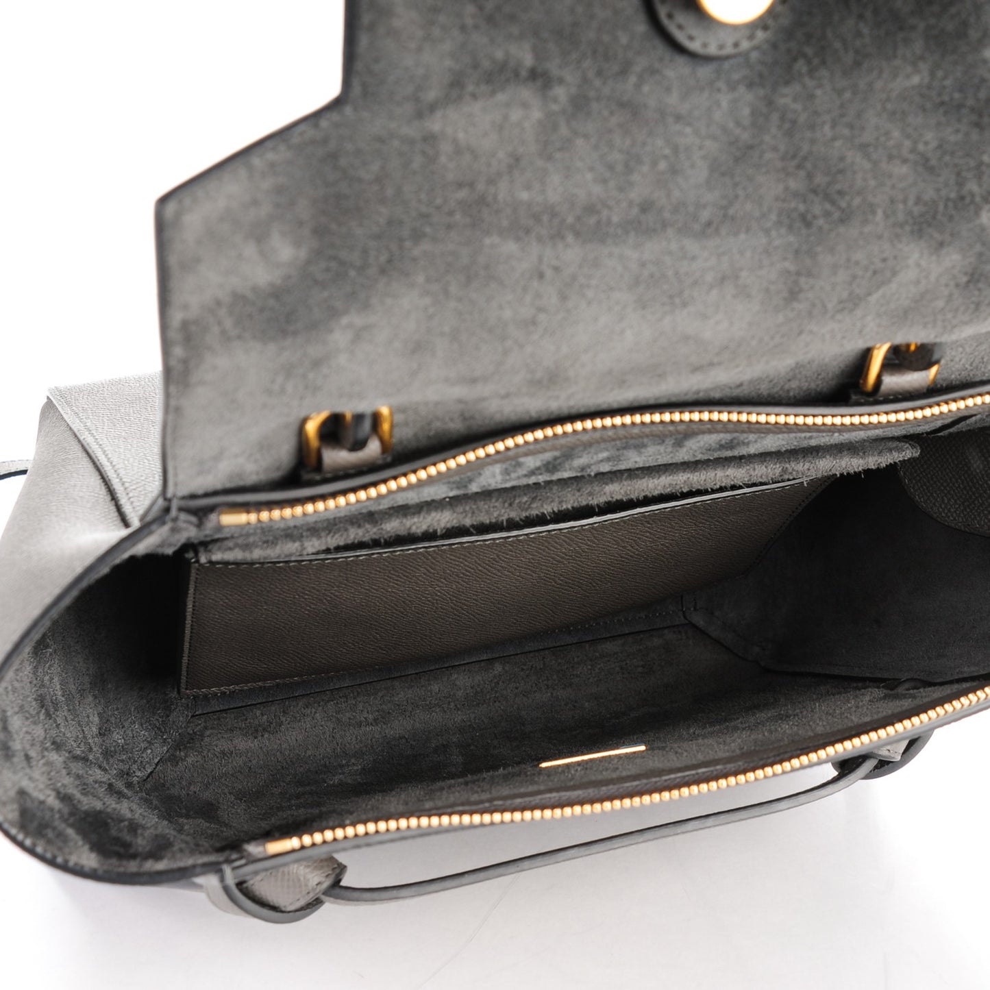 Baby Grained Calfskin Micro Belt Bag Grey