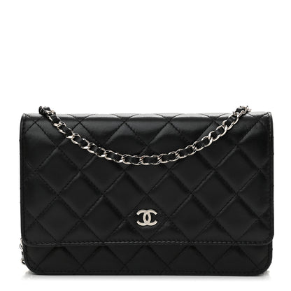 Chanel Lambskin Quilted Wallet On Chain WOC Black 1 of 14